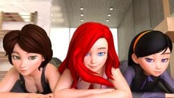 3d 3girls ariel ass aunt_cass big_ass big_breasts big_hero_6 big_thighs breasts cass_hamada crossover curvaceous curvy curvy_figure disney female hips huge_thighs large_thighs light-skinned_female light_skin marvel marvel_comics mature mature_female multiple_girls red_hair slim_waist the_incredibles the_little_mermaid thick thick_hips thick_legs thick_thighs thighs violet_parr voluptuous vtemp waist wide_hips wide_thighs