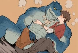 2boys abs age_difference ai_generated anthro anthro_on_human bara big_dom_small_sub big_muscles big_pecs big_penis blue_body blush daddy ddkk dilf duo erection fangs gay holding_partner hug huge_muscles huge_pecs human human_on_anthro hunk interspecies intimate larger_anthro larger_male lizard lizardman loincloth male male/male male_focus male_only muscular muscular_anthro muscular_male navel older_anthro older_anthro_younger_human older_male older_man_and_younger_boy older_on_young pecs penis reptile romantic romantic_couple scalie size_difference smaller_human smaller_male sweat topless topless_male tribal tribal_jewelry yaoi younger_human younger_male