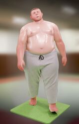 1boy 3d animated ass belly blurry_background bulge butt_crack buzz_cut cel_shading chubby daiki_(yudajuda) gay longer_than_10_seconds male male_only moobs nipples original shirtless shorter_than_30_seconds solo sweat sweatdrop tagme video yaoi yudajuda