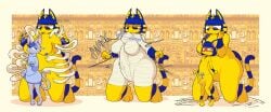 2026 2d_(artwork) absurd_res animal_crossing ankha ankha_(animal_crossing) anthro assimilation between_breasts blush bodily_fluids breasts cum curvy_figure dazed digital_media_(artwork) domestic_cat dominant dominant_female duo egyptian fan_character felid feline felis female femboy feminization forced genital_fluids hi_res larger_female leaking_precum male male/female mammal mommy_kink mummification mummified mummy_wrappings nintendo orgasm orgasm_face precum questionable_consent sequence sex sharing_clothing size_difference smaller_male smothering submissive submissive_male surprise_sex tail transformation transformation_sequence twinning voluptuous voluptuous_female wrappings yeenskunk