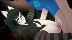 animated black_hair black_nails dog_ears glasses god_tier_outfit green_eyes homestuck incest incest_(lore) jade_harley john_egbert lazy_tags ms_paint_adventures penis penis_in_pussy poly_(artist) pussy short_video siblings tagme video white_skin