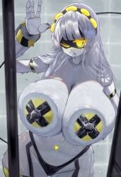 1girls against_glass against_surface areola ass bathroom big_areola big_ass big_breasts big_nipples breasts butt epokguyz female female_focus female_only gigantic_ass gigantic_breasts gigantic_thighs glitch_productions huge_areola huge_ass huge_nipples j_(murder_drones) looking_at_viewer murder_drones naked naked_female nipples shower showering sliver_hair solo tagme thick_thighs thighs water wet wet_body white_body yellow_eyes