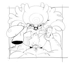 absurdres digimon digimon_(creature) feet highres jellyfish_girl jellymon looking_at_viewer monster_girl oerba_yun_fang open_mouth papiruth sex spread_legs stomach_bulge tentacle tentacle_hair