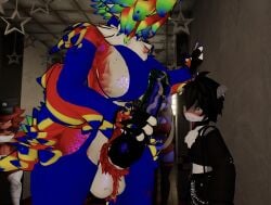 3d 3d_(artwork) 3d_model animal_genitalia big_breasts big_penis blush bonfie cum cum_on_body cum_on_penis femboy fexa fnia furry furry_female furry_only futanari jerking jerking_off looking_at_penis mommy mommy_dom novabeast sabrean shark shark_boy shorter_male surprised surprised_expression taller_female thick_ass thick_thighs vrchat vrchat_avatar vrchat_model