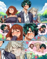 2girls 3boys comic eijirou_kirishima female himiko_toga izuku_midoriya katsuki_bakugou male my_hero_academia my_hero_academia_(finale) not_porn ochako_uraraka vlizz