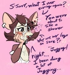 2020 2025 5_fingers animaniacs animaniacs_(2020) anthro bodily_fluids buckteeth chest_tuft collar color_edit colored confusion cum cum_on_face dialogue ear_piercing ear_tag earpiece english_text eye_patch_(marking) facial_markings female fingers flat_chested genital_fluids hair head_markings house_mouse hulu julia_brain mammal markings mind_control mouse murid murine notched_ear open_mouth patch_(marking) piercing pinky_and_the_brain rodent short_hair solo soulcentinel teeth text third-party_edit tuft violetechoes warner_brothers