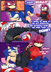 5_toes absurd_res anthro archie_comics areola barefoot belt belt_buckle big_breasts black_nose blue_body blue_fur breasts buckle clothed clothed_anthro clothed_female clothing comic dark_nipples duo echidna english_text eulipotyphlan exposed_breasts feet female foot_fetish foot_fetish_validation footwear fully_clothed fully_clothed_anthro fully_clothed_female fur green_eyes hedgehog hi_res leather leather_clothing lien-da male male/female mammal monotreme nipples partially_clothed partially_clothed_anthro partially_clothed_female presenting presenting_breasts presenting_feet quills_(anatomy) red_body red_fur sega shoes sonic_(series) sonic_the_hedgehog sonic_the_hedgehog_(archie) sonic_the_hedgehog_(comics) sonic_the_hedgehog_(series) tackle text tinydevilhorns toes zipper
