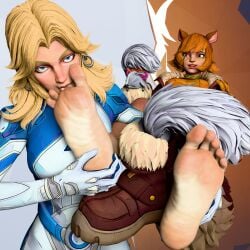 2girls 3d barefoot fantastic_four feet feetichi female foot_fetish foot_worship invisible_woman invisible_woman_(marvel_rivals) marvel marvel_rivals soles squirrel_girl_(marvel) squirrel_girl_(marvel_rivals) toe_sucking yuri