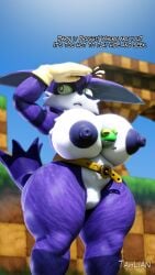 1girls 2022 3d anthro areolae between_breasts big_breasts big_the_cat breasts busty dialogue female female_focus froggy_(sonic) furry furry_only genderswap_(mtf) huge_breasts large_breasts looking_around nipples nude nude_female outdoors png rule_63 searching sonic_(series) sonic_the_hedgehog_(series) tahlian text thick_thighs thunder_thighs wide_hips