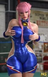 1girls 3d ass big_ass big_breasts blue_eyes breasts busty capcom female female_focus female_only french french_female hagiwara_studio highres hourglass_figure looking_at_viewer manon_legrand obi pink_hair pinup pinup_pose short_hair_with_long_locks sidelocks solo street_fighter street_fighter_6 tagme thick_thighs wide_hips wristband