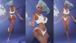 3d bikini blender clothed light_skin marvel marvel_rivals storm_(marvel_rivals) storm_(x-men)