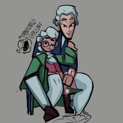 animated gay glasses handjob history large_penis male male/male male_only masturbation mustard_gollum peabody's_improbable_history sherman_peabody sitting_on_lap size_difference tagme thighhighs toony video white_hair yaoi