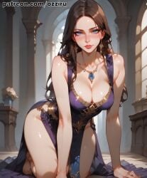 absurd_res ai_generated aphrodite brown_hair female god_of_war goddess hi_res highres long_hair ozziru patreon self_upload uncensored