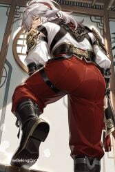ai_generated ass_focus bara fetish gay honkai:_star_rail hot jing_yuan mebekingcock muscular naked sweaty veiny yaoi