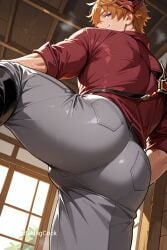 ai_generated ass_focus bara childe_(genshin_impact) fetish gay genshin_impact hot mebekingcock muscular naked sweaty tartaglia_(genshin_impact) veiny yaoi