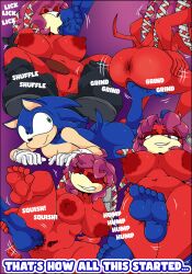 5_toes absurd_res anal anal_sex anthro archie_comics areola ass barefoot big_breasts blue_body blue_fur breasts clothed clothing comic dark_nipples dialogue duo echidna english_text eulipotyphlan feet female foot_fetish foot_grinding foot_humping foot_in_ass foot_lick foot_play foreplay fur green_eyes grinding hair hedgehog hi_res humping_foot leglock licking lien-da male male/female mammal monotreme nipples partially_clothed partially_clothed_anthro partially_clothed_female penetration presenting presenting_breasts presenting_hindquarters purple_eyes purple_hair red_body red_fur sega sex sonic_(series) sonic_the_hedgehog sonic_the_hedgehog_(archie) sonic_the_hedgehog_(comics) sonic_the_hedgehog_(series) squish text thigh_squish tinydevilhorns toes tongue