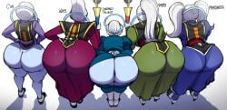 2024 2boys 3girls angel angel_(dragon_ball) ass_chart ass_comparison ass_focus ass_size_chart big_ass blackwhiplash blue-skinned_female blue-skinned_male blue_skin both_sexes_in_same_situation bwl cus daishinkan dragon_ball dragon_ball_super dragon_ball_z dumptruck_ass dumptruck_butt female hi_res high_resolution highres huge_ass large_ass male marcarita multiple_boys multiple_girls tight_clothing vados voluptuous voluptuous_female voluptuous_male whis