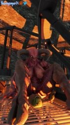 1girls 3d anal anal_penetration animated baron_of_hell_(doom) demon doom female monster mp4 no_sound penetration pussy size_difference tagme thenaysayer34 video