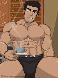 beard_stubble black_hair bulge gay jckun92 lucas_lee male_only scott_pilgrim solo solo_male underwear