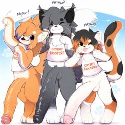 aaron_(accelldraws) accelldraws ai_generated anthro catboy catboy_hooter feline fur furry furryedits_ai futanari happy hooters maine_coon stable_diffusion vaginal_penetration valence_(accelldraws)