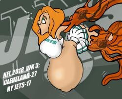 cheerleader defeated endured_face humiliation inflation nfl red_hair tentacle tentacle_on_female uniform