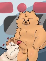 animal_humanoid anthro ass balls big_butt big_penis brown_body bulldog canid canid_humanoid canine canine_humanoid canis chow_chow dog_humanoid dog_tags dogs_in_space domestic_dog duo genitals hi_res humanoid jerry_(dogs_in_space) loaf_(dogs_in_space) male male/male mammal mammal_humanoid mastiff molosser netflix nude one_eye_closed penis slightly_chubby slightly_chubby_male spitz ugly-rat15508