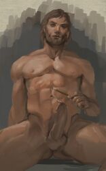 blonde_hair cum golden_kamuy male male_only masculine naked paintbrush painting_(artwork) penis solo solo_focus solo_male vasily_(golden_kamuy) vasily_pavlichenko