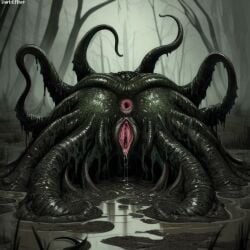 1girls ai_generated anus ass creature creepy darkeffect dead_tree female_only monster mud nightmare_fuel pond presenting_hindquarters pussy rear_view swamp tentacle tentacle_monster tentacles teratophilia trees