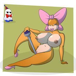 alternate_breast_size anthro blue_eyes bow_tie breasts castia doopliss female huge_breasts koopa koopalings looking_at_viewer makeup mario_(series) nintendo nipples nude paper_mario pussy scalie super_mario_bros. wendy_o._koopa