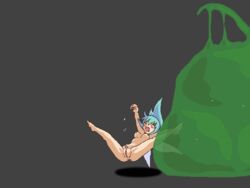 animated anus blue_hair breasts clitoris eluku fairy fairy_fighting long_hair nipples nude pixel_art pussy rape slime small_breasts tiki watersports