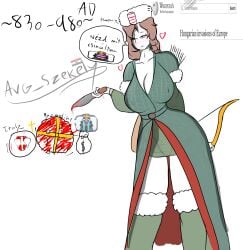 arrows avg_szekely blood bow byzantine_empire byzantine_empire_(countryhumans) cleavage countryballs countryhumans countryhumans_girl hat hearts_around_head historical history hungary_(countryhumans) italy knife meme miniskirt nipples_visible_through_clothing public_domain scar_across_eye tagme thick_hips thick_thighs thighs twitter_username