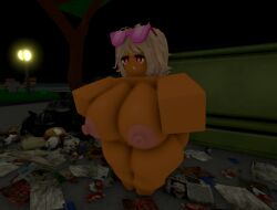 1girls 3d 3d_(artwork) areolae barefoot breasts completely_nude completely_nude_female dndoodle female female_only full_body huge_breasts naked naked_female nipples nude nude_female pussy roblox robloxian solo solo_female