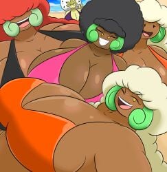 bbw beach big_hair big_tits black_girl black_hair breast_focus brook_(igph) courtney_(igph) ditto ebony flirty gilf huge_breasts igphhangout ivy_(igph) large_cleavage massive_breasts mature_female multiple_girls nekeisha_(igph) plus_size pokemon pokemon_(species) red_hair swimsuits tagme whimsicott white_hair