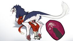 absurd_res allanthesergal52_(artist) allanthesergal52_(character) anthro anus ass balls bodily_fluids chained chains cum cum_in_pussy cum_inside demon duo ejaculation female fluffy genital_fluids genitals hi_res looking_pleasured male male/female paws penetration pussy rain_silves sergal sex tongue tongue_out vaginal_penetration vaginal_penetration