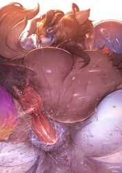 1futa 1girls ahe_gao anchors anthro bbw big_clitoris canine cervix clitoral_futanari duo female furry futa_on_female futanari gaping gaping_pussy purple_body purple_skin pussy spread_anus spread_pussy uncensored voluptuous