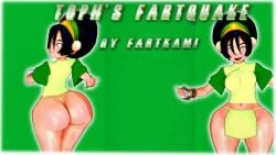 1girls 3d aged_up ass avatar_legends avatar_the_last_airbender big_ass black_hair bottom_heavy bubble_butt earth_kingdom english_text fartkami fat_ass female fundoshi huge_ass loincloth text toph_bei_fong