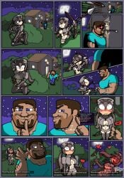 ayumi_(mob_talker) blush meme mewing microsoft minecraft mob_talker mojang nighttime pepsi_addict skeleton_(minecraft) steve_(minecraft) tagme