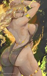 1girls ass ass_focus big_breasts blonde_hair cutesexyrobutts_(style) elden_ring female female_only fromsoftware huge_ass milf nipple_bulge queen_marika_the_eternal sideboob thick_thighs wet_panties_art