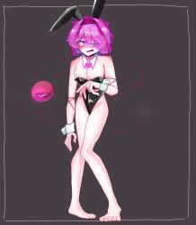 3rdeye_suki big_breasts blush bunnysuit pink_eyes pink_hair satori_komeiji touhou