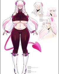 1girls anny_(anny_perez) anny_perez big_breasts breasts female horns light-skinned_female pink_hair pubic_tattoo solo succubus succubus_tail tagme thick_thighs underboob voluptuous youtube youtube_hispanic