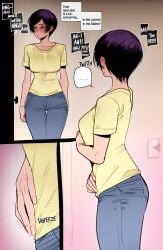 asian_female color color_edit colored comic dialogue doujinshi edit english_text japanese_female japanese_mom light-skinned_female light_skin listening listening_to_sex mature mature_female mature_woman milf mr.skull original ratatatat74 short_hair text third-party_edit turned_on very_short_hair