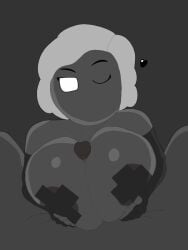 beholder_(game) beholder_(series) beholder_2 emma_hazer gofman_arts grey_skin huge_breasts paizuri tagme titfuck titjob white_eyes white_hair