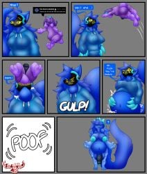 3_toes 4_fingers ambiguous_gender animal_genitalia animal_humanoid animal_penis anthro balls belly big_belly big_breasts big_feet blue_body blue_eyes blue_fur blue_hair blue_penis bottomless bovid bovid_horn breasts canid canine caprine caprine_demon caprine_horn claws clothed clothing confusion cotton_ball_demon cybernetics cyborg demon duo equine_genitalia equine_penis fatal_vore feet fingers fluffy fur genitals goat goat_horn gulp_(sound_effect) gynomorph hair herm hi_res hoodie hoodie_only horn humanoid humanoid_genitalia humanoid_penis inner_ear_fluff intersex jumping long_tail machine mammal mammal_humanoid moan multicolored_body neck_bulge nipple_outline nude nude_anthro onomatopoeia open_mouth oral_vore partially_clothed penis pink_accents protogen protogen_visor purple_body raised_tail same_size_vore semi-willing sequence simple_background size_difference sokoyo_owo sound_effects starry_(sokoyo_owo) swallowing tail teeth text text_box toes topwear topwear_only transformation tuft two_tone_body vio_(_viomarks_) vio_(pch_dmn) vore willing_prey yellow_eyes