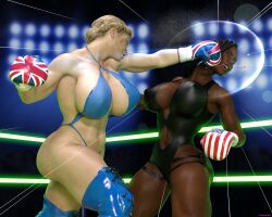 2girls 3d ass athletic athletic_female big_ass big_breasts boxing/wrestling_beauties_universe breasts brown-skinned_female brown_body brown_skin bust busty chest curvaceous curvy curvy_figure dark-skinned_female dark_skin dreamcandice emma_jones female female_focus hips hourglass_figure huge_ass huge_breasts human large_ass large_breasts legs light-skinned_female light_skin mature mature_female original_character original_characters shirley_(dreamcandice) slim_waist thick thick_hips thick_legs thick_thighs thighs voluptuous waist wide_hips