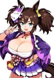 big_breasts bourgeon breasts female huge_breasts inari_one_(umamusume) shortstack solo umamusume