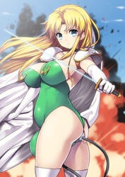 anal_insertion blonde_hair celes_chere censored final_fantasy final_fantasy_vi futanari hair huge_cock insertion intersex nagase_haruhito nipple_piercing penis penis_milking pierced_through_clothes solo_futa stomach_bulge tube