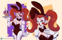 baby_(fnafsl) breasts bunnysuit circus_baby circus_baby_(fnaf) cupcake_(fnaf) female five_nights_at_freddy's five_nights_at_freddy's:_sister_location mandyfoxy red_hair robot_girl solo white_body