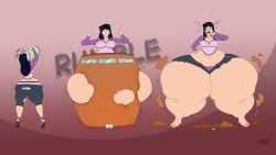 1girls ass ass_expansion ass_growth big_ass black_hair bottom_heavy expansion fat_ass female giantess growth huge_ass hyper_ass hyper_hips macro mandy_(totally_spies) mandy_walters smappa thick_thighs thunder_thighs totally_spies wide_hips