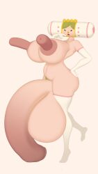 1futa 2d_face bandai_namco big_ass big_breasts black_eyes cyanu green_hair green_pubic_hair hyper katamari katamari_damacy long_nipples milf namco pubic_hair queen_of_all_cosmos solo solo_futa tagme