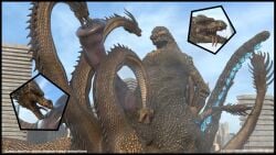 anal anal_sex animal_genitalia balls big_balls big_penis city city_background city_destruction city_skyline destruction dinosaur dragon duo european_mythology flared_penis genitals godzilla godzilla_(series) hi_res huge_balls huge_cock hyper hyper_balls hyper_genitalia hyper_penis kaiju king_ghidorah licking lizard macro macro_male macro_on_macro male male/male monster mythological_creature mythological_scalie mythology oral penetration penis prehistoric_species reptile scalie sheath toho tongue tongue_out vein veiny_penis western_dragon wyvern